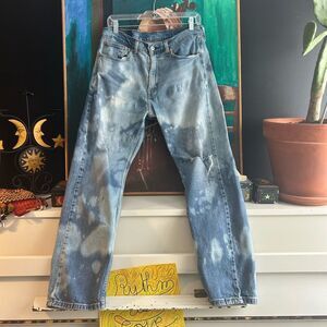 Levi's Distressed Upcycled Straight Blue Jeans 32" X 30"